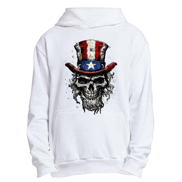 uncle sam skull Urban Pullover Hoodie