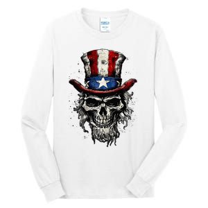 uncle sam skull Tall Long Sleeve T-Shirt