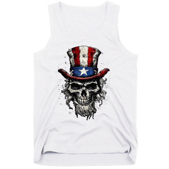 uncle sam skull Tank Top