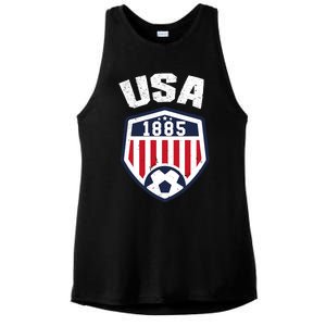 USA Soccer Shirt 1885 American Soccer USA Jersey Fan Ladies PosiCharge Tri-Blend Wicking Tank