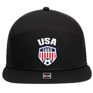 USA Soccer Shirt 1885 American Soccer USA Jersey Fan 7 Panel Mesh Trucker Snapback Hat