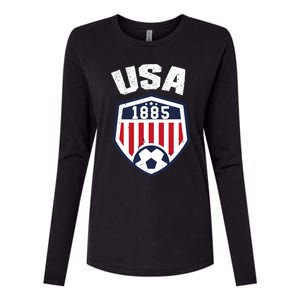 USA Soccer Shirt 1885 American Soccer USA Jersey Fan Womens Cotton Relaxed Long Sleeve T-Shirt