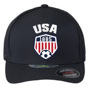 USA Soccer Shirt 1885 American Soccer USA Jersey Fan Flexfit Unipanel Trucker Cap