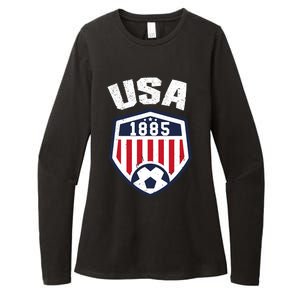 USA Soccer Shirt 1885 American Soccer USA Jersey Fan Womens CVC Long Sleeve Shirt