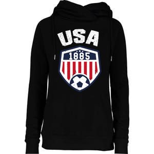 USA Soccer Shirt 1885 American Soccer USA Jersey Fan Womens Funnel Neck Pullover Hood