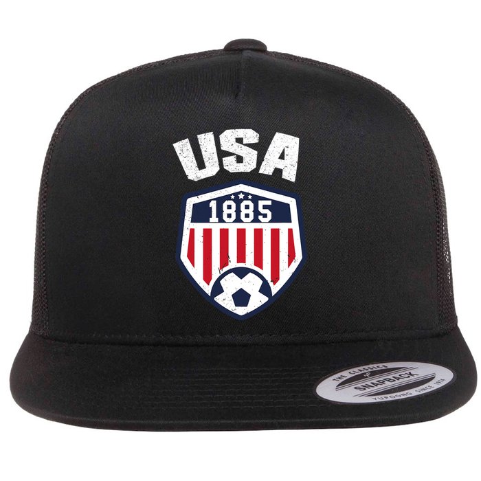 USA Soccer Shirt 1885 American Soccer USA Jersey Fan Flat Bill Trucker Hat