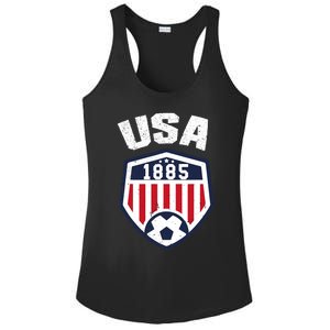 USA Soccer Shirt 1885 American Soccer USA Jersey Fan Ladies PosiCharge Competitor Racerback Tank