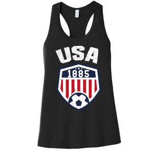 USA Soccer Shirt 1885 American Soccer USA Jersey Fan Women's Racerback Tank