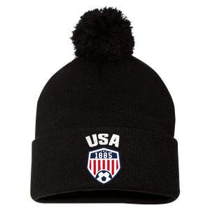 USA Soccer Shirt 1885 American Soccer USA Jersey Fan Pom Pom 12in Knit Beanie