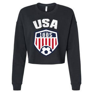 USA Soccer Shirt 1885 American Soccer USA Jersey Fan Cropped Pullover Crew