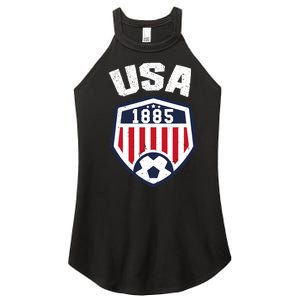 USA Soccer Shirt 1885 American Soccer USA Jersey Fan Women's Perfect Tri Rocker Tank