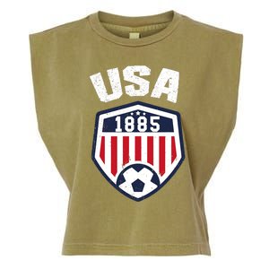 USA Soccer Shirt 1885 American Soccer USA Jersey Fan Garment-Dyed Women's Muscle Tee