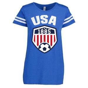 USA Soccer Shirt 1885 American Soccer USA Jersey Fan Enza Ladies Jersey Football T-Shirt