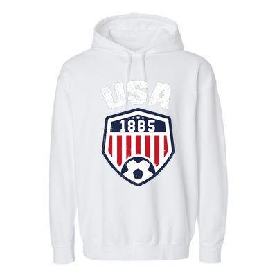 USA Soccer Shirt 1885 American Soccer USA Jersey Fan Garment-Dyed Fleece Hoodie