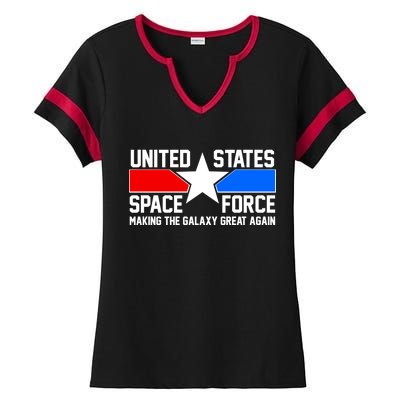 USSF Making The Galaxy Great Again Ladies Halftime Notch Neck Tee