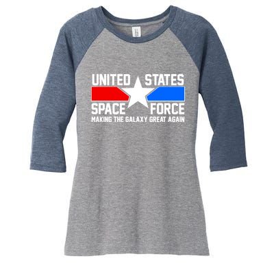 USSF Making The Galaxy Great Again Women's Tri-Blend 3/4-Sleeve Raglan Shirt