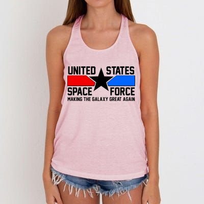 USSF Making The Galaxy Great Again Women's Knotted Racerback Tank