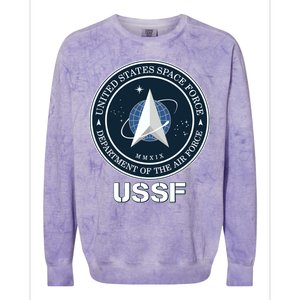 USSF Space Force Dept Of The Air Force Logo Colorblast Crewneck Sweatshirt