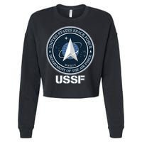USSF Space Force Dept Of The Air Force Logo Cropped Pullover Crew