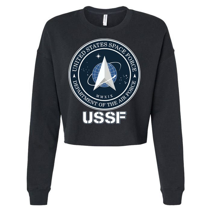 USSF Space Force Dept Of The Air Force Logo Cropped Pullover Crew