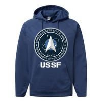 USSF Space Force Dept Of The Air Force Logo Performance Fleece Hoodie