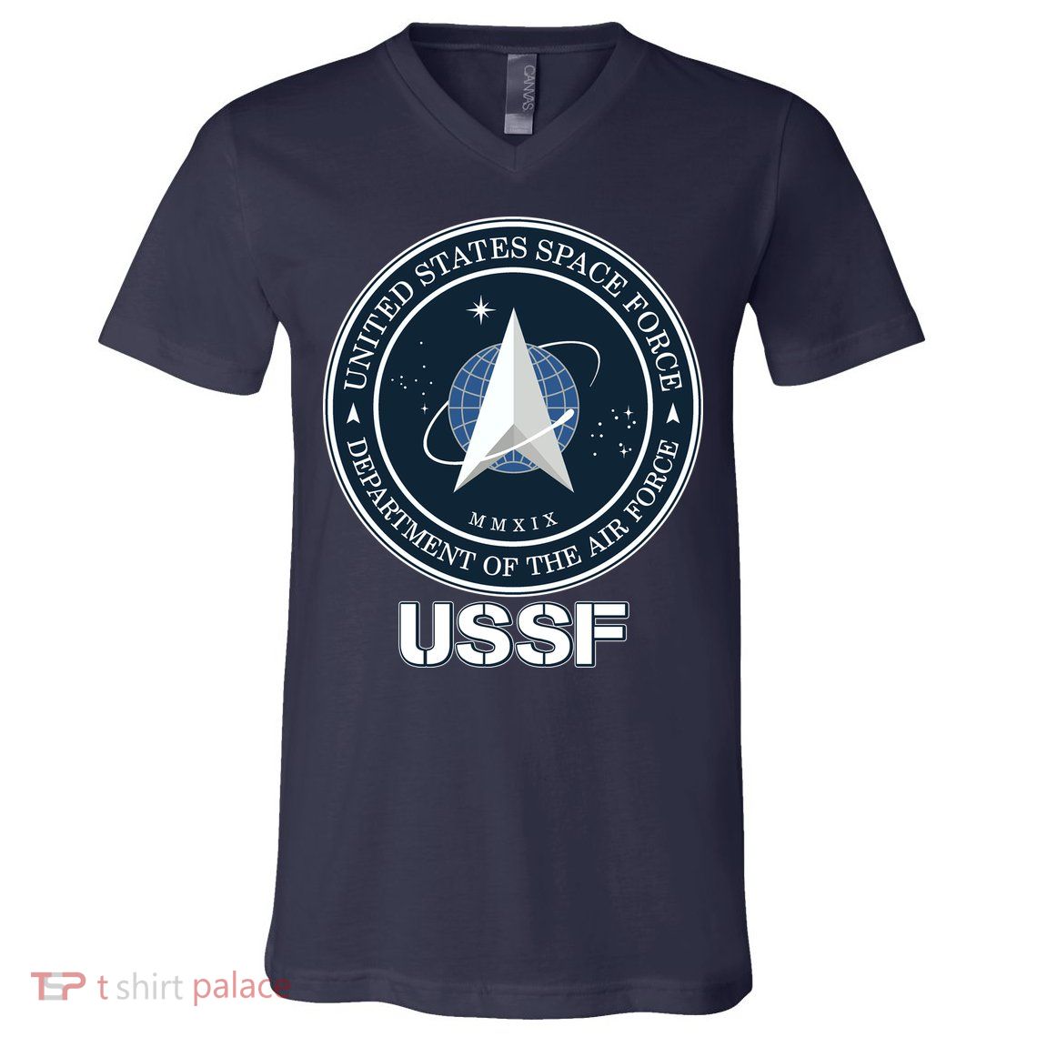 USSF Space Force Dept Of The Air Force Logo V-Neck T-Shirt