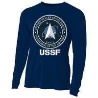 USSF Space Force Dept Of The Air Force Logo Cooling Performance Long Sleeve Crew