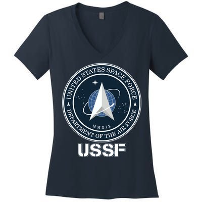 USSF Space Force Dept Of The Air Force Logo Women's V-Neck T-Shirt