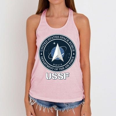 USSF Space Force Dept Of The Air Force Logo Women's Knotted Racerback Tank