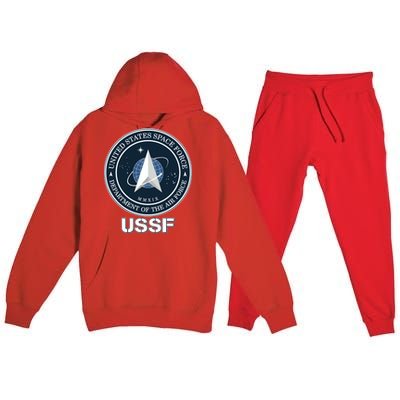 USSF Space Force Dept Of The Air Force Logo Premium Hooded Sweatsuit Set