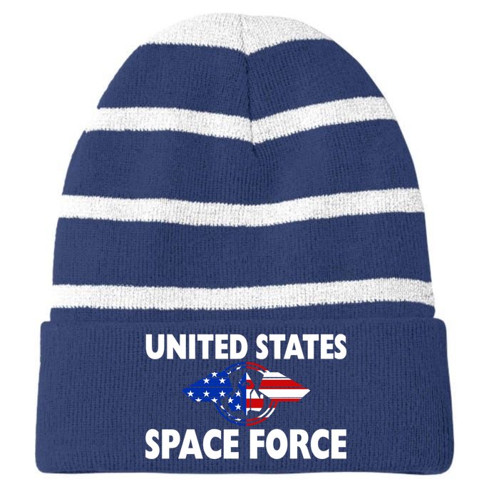 USSF United States Space Force Striped Beanie with Solid Band