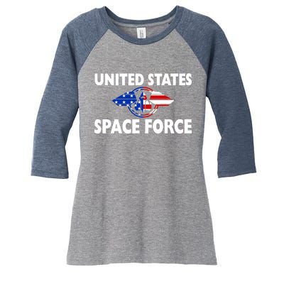 USSF United States Space Force Women's Tri-Blend 3/4-Sleeve Raglan Shirt