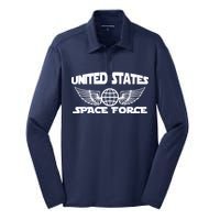 USSF United States Space Force Logo Silk Touch Performance Long Sleeve Polo