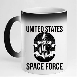 USSF United States Space Force Rocket Blast 11oz Black Color Changing Mug