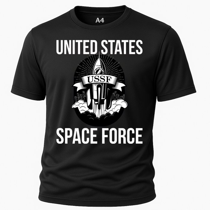 USSF United States Space Force Rocket Blast Cooling Performance Crew T-Shirt