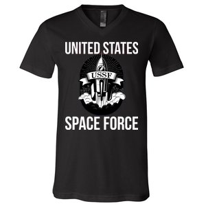 USSF United States Space Force Rocket Blast V-Neck T-Shirt