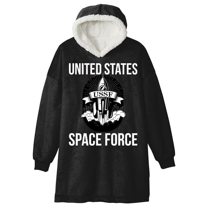 USSF United States Space Force Rocket Blast Hooded Wearable Blanket