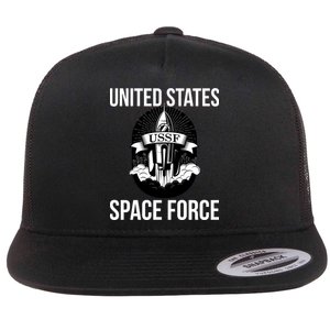 USSF United States Space Force Rocket Blast Flat Bill Trucker Hat