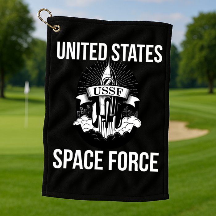 USSF United States Space Force Rocket Blast Golf Towel