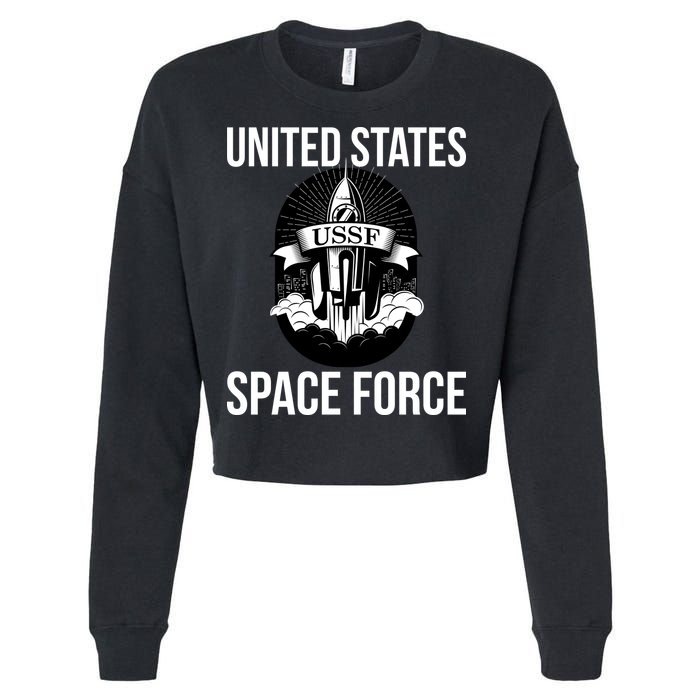 USSF United States Space Force Rocket Blast Cropped Pullover Crew