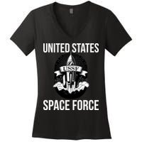 USSF United States Space Force Rocket Blast Women's V-Neck T-Shirt
