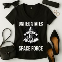 USSF United States Space Force Rocket Blast Women's V-Neck T-Shirt