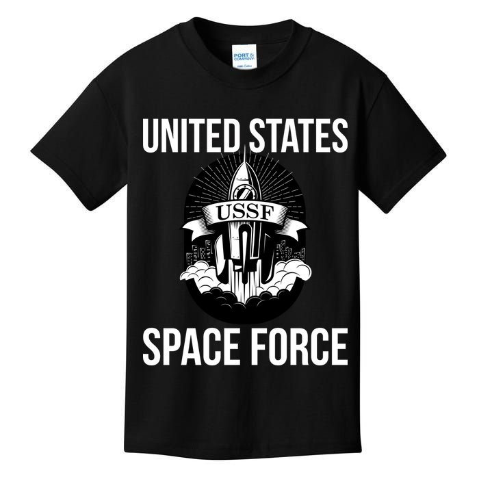 USSF United States Space Force Rocket Blast Kids T-Shirt