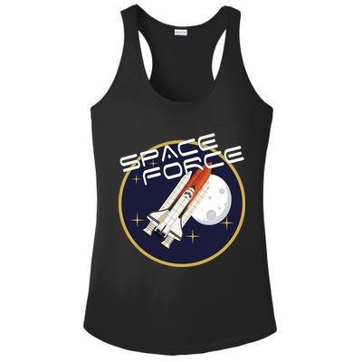 USSF United States Space Force Rocketship Emblem Ladies PosiCharge Competitor Racerback Tank