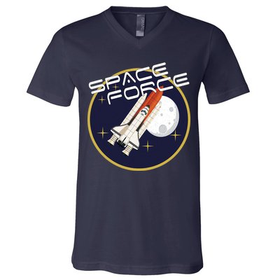 USSF United States Space Force Rocketship Emblem V-Neck T-Shirt