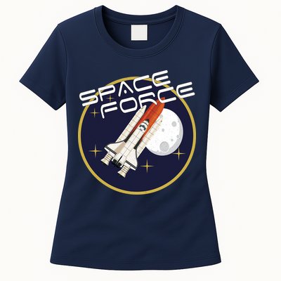 USSF United States Space Force Rocketship Emblem Womens T-Shirt
