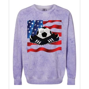 US Soccer Fan Team USA Ball Flag Colorblast Crewneck Sweatshirt