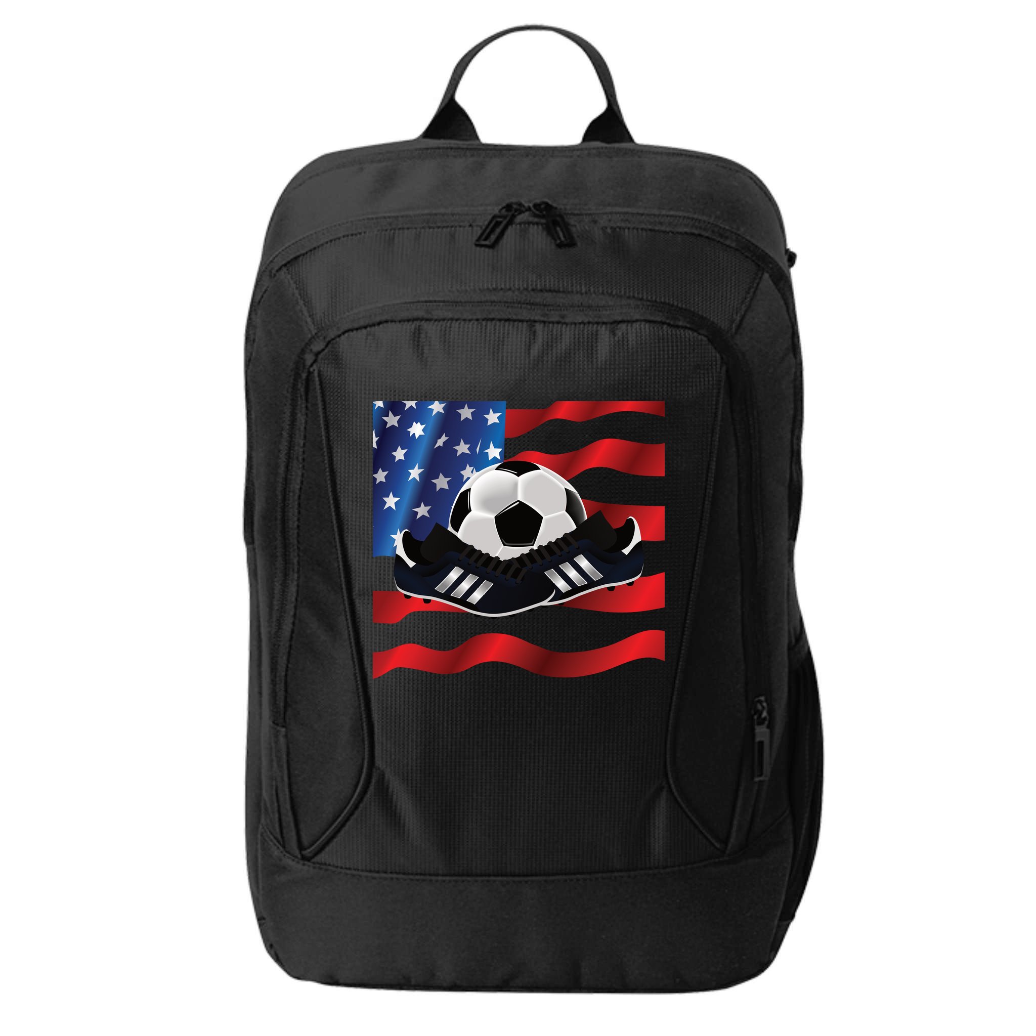 US Soccer Fan Team USA Ball Flag City Backpack