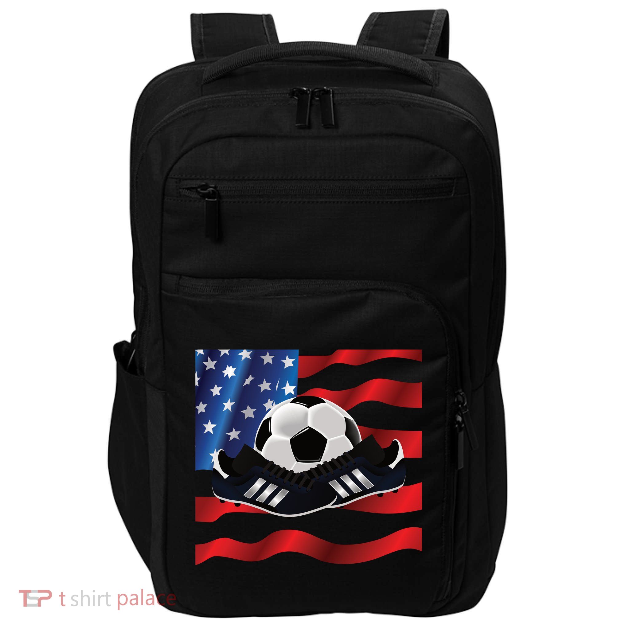US Soccer Fan Team USA Ball Flag Impact Tech Backpack