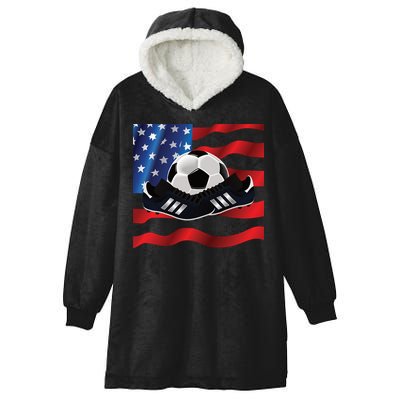 US Soccer Fan Team USA Ball Flag Hooded Wearable Blanket